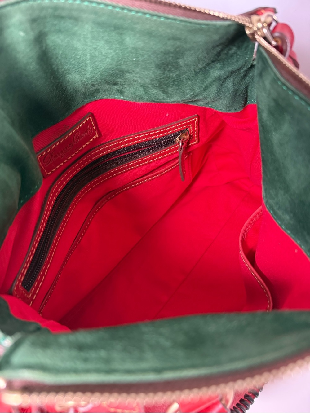 Dooney & Bourke Florentine Leather Satchel – Red - Picture 9 of 16